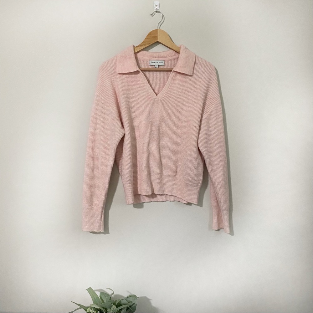 [Michael Stars] Women's Pink V-neck Pullover Sweater